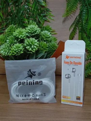Fone de Ouvido PEINING PEI-EP108 Tipo-C com Fio Estéreo para Celular