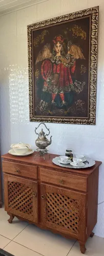 Quadro óleo sobre tela, Anjo Gabriel, arte Cuzquenha.