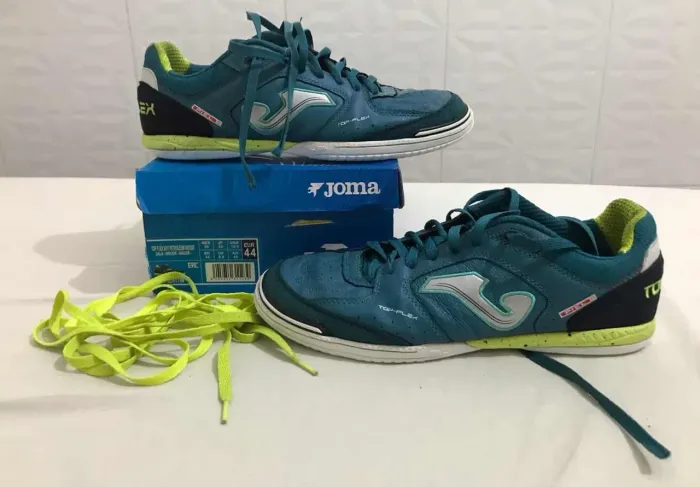 Chuteira Futsal Joma Top Flex Couro Tamanho 42 (Com Caixa e Cadarço Extra)