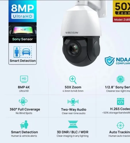 Camera profissional SPEED DOME VIKYLIN 8MP