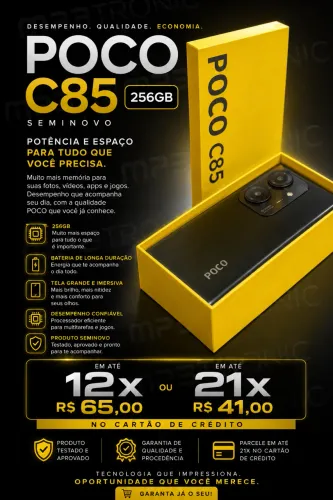POCO C85 - 8Gb - 256Gb - Preto