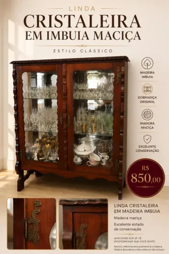 Cristaleira em madeira