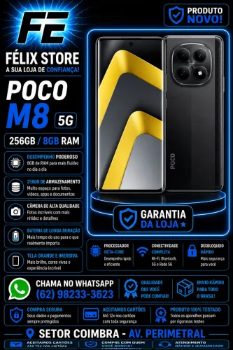 Poco M8 5G 256GB 8GB RAM | Garantia da Loja | FÉLIX STORE Goiânia