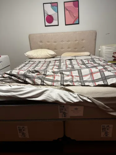 Conjunto Cama Queen Kingsdown Crown + Box + Cabeceira