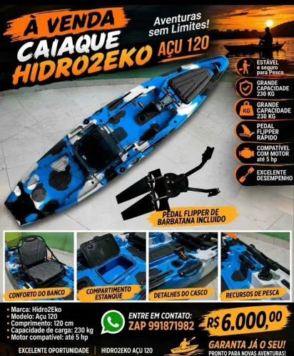 Caiaque açu 120 com pedal