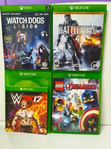 Jogos Xbox one baratos lote WWE Battlefield 4 lego watchdogs 