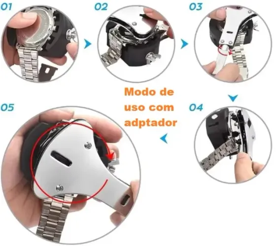 Ferramenta para abrir relógio e manutenção com suportes