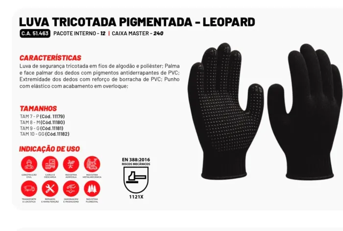 Luva Pigmentada Tricotada