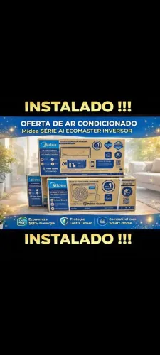 Ar condicionado MIDEA INVERTER 12 MIL BTUS com Wi-Fi INSTALADO.