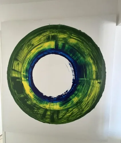 Quadro abstrato atribuído a Zilando Freitas, grande formato