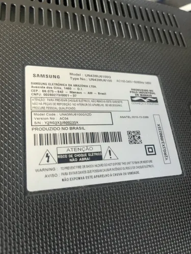 TV LED 43" UHD 4K Smart, Samsung UN43MU6100GXZD