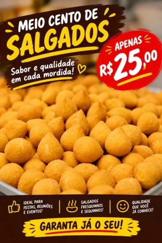 Meio cento de coxinhas