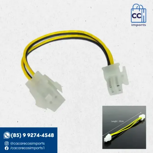 Cabo Extensor ATX 4 Pinos CPU P4 - Macho x Fêmea para Placa-Mãe | Novo | Pronta Entrega