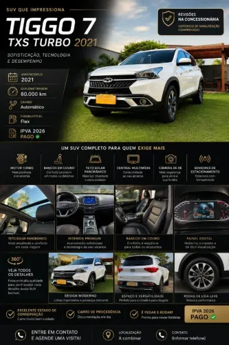 Chery Tiggo 7 TXS 1.5 16V Turbo Flex Aut. 2021