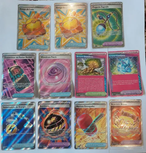 Lote cartas copag pokémon para jogo e coleção, itens e ace spec NM full art/ultra raras. 