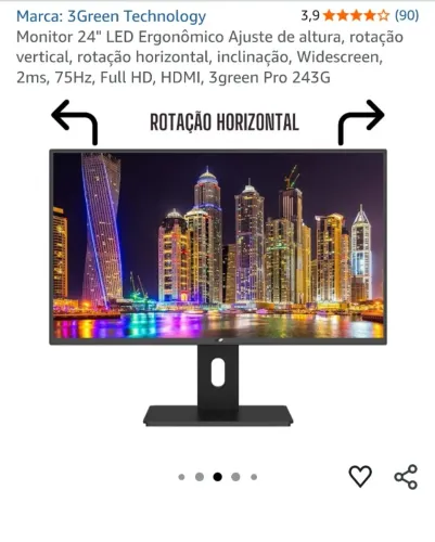 Monitor gamer LED 24"