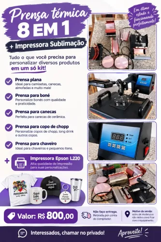 Prensa Térmica 8 em 1