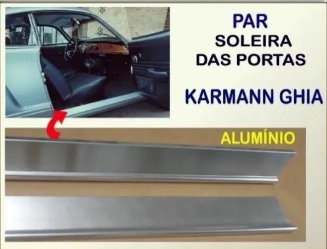 Par Soleira Porta Karmann Ghia Aluminio Novo Soleiras Portas