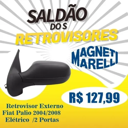 Retrovisor Externo Fiat Palio Elétrico 2 Portas Ano: 2004 até 2008