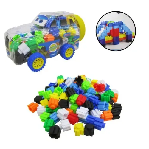 Blocos De Montar Carro Bloc Power 110 Pçs No Pote Ms1863