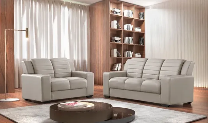 Conjunto sofá 2 e 3 lugares estrutura 100% madeira!! Sr77m