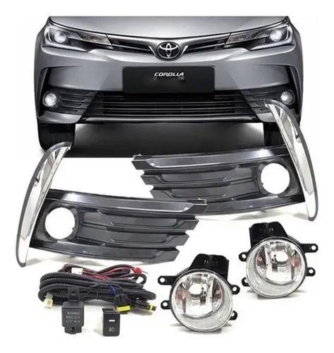 Kit Farol Milha Corolla 2017 2018 2019 Moldura Cromada