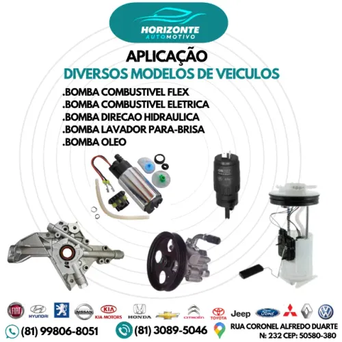 BOMBA COMBUSTIVEL FLEX BOMBA COMBUSTIVEL ELETRICA BOMBA DIRECAO HIDRAULICA BOMBA LAVADOR
