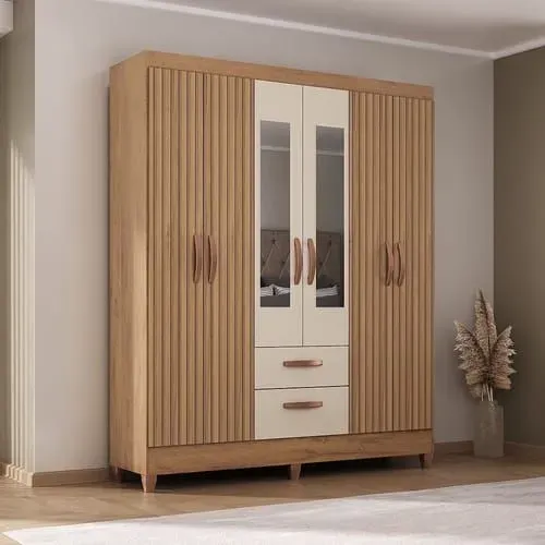 Roupeiro Real 6 Portas Com Espelhos Super Promoção