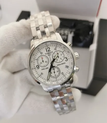 Relógio Tissot PRC 200 - Cronógrafo Suíço 42mm - Branco - Novo ! + Caixa - Envio Imediato