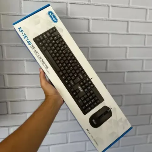 Teclado e Mouse Com Fio Knup Lacrado