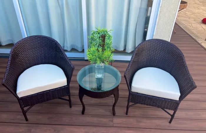 Poltrona junco almofada conforto área gourmet sacada