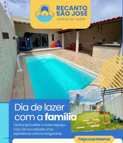 ESPAÇO DE LAZER PARA ALUGUEL EM SÃO JOSÉ COM PISCINA E CHURRASQUEIRA CHÁCARA 