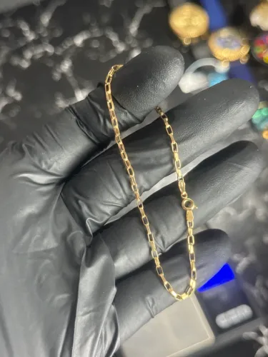 Pulseira em ouro com defesa tijolinho 2mm