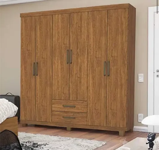 Guarda Roupa Aries Casal 6 Portas 2 Gavetas p654