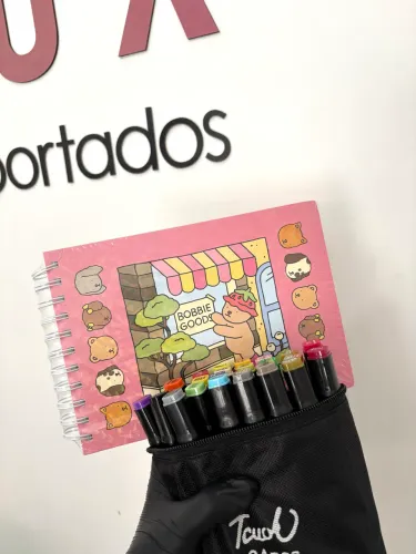 KIT CANETINHAS 24 CORES + LIVRO BOBBIE GOODS