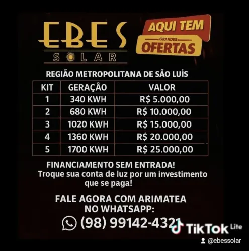Energia solar com o menor PREÇO DO MARANHÃO 