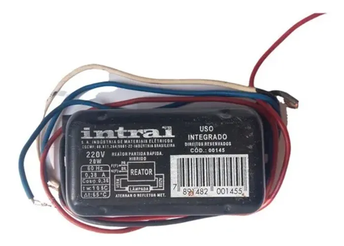 Reator Convencional Partida Rápida 220v 20W Intral