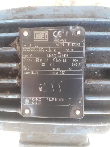 Motor elétrico WEG 2.0cv 3400rpm