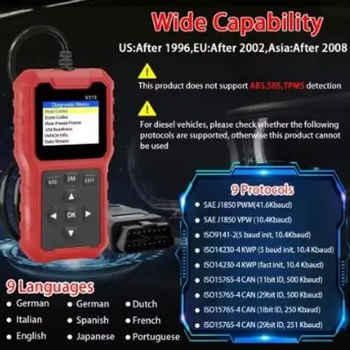 Scanner OBD2  ferramenta avançada de diagnóstico leitor de código suporte COD-AP200  