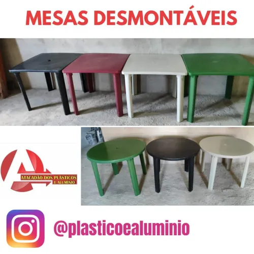 Mesa de plástico desmontável