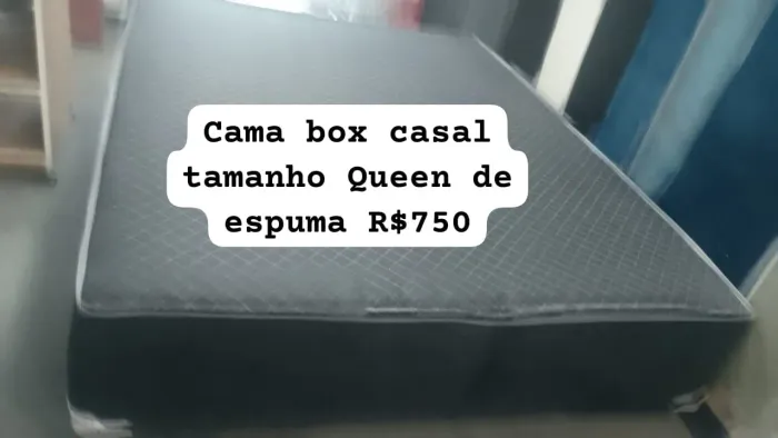 Cama Box Casal Queen Nova - Espuma (ENTREGA GRÁTIS)