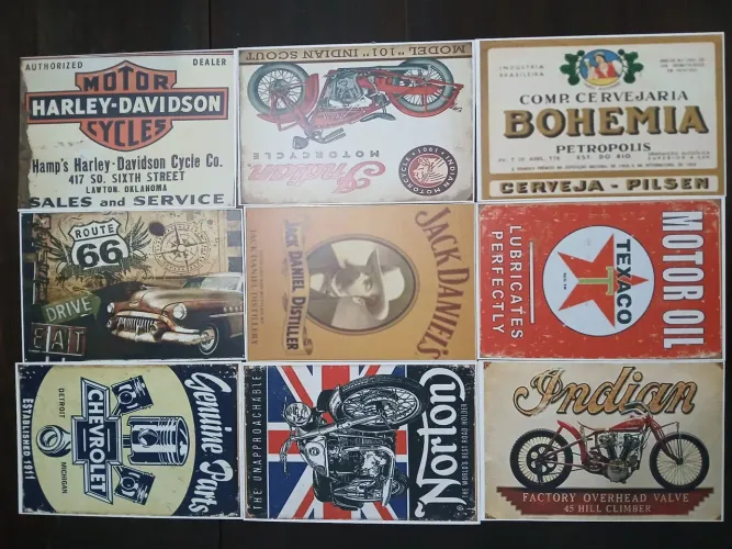 Coleção de Placas Decorativas Vintage em PVC