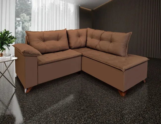 SOFÁ DE CANTO COM CHAISE