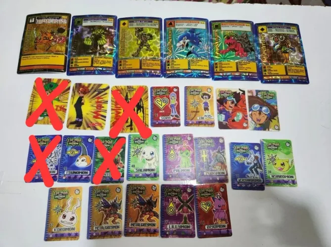Coleção Digimon tazos cartas e cards