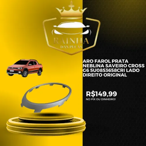 Aro Farol Prata Neblina Saveiro Cross G6 5u0853658cri Lado Direito Original