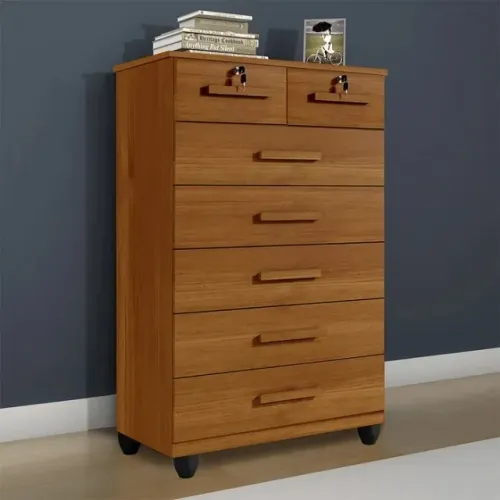 Cômoda 7 Gavetas 2 C/Chave Gaveteiro 78 Cm. Produto Novo Direto de Fábrica P/Sua Casa.