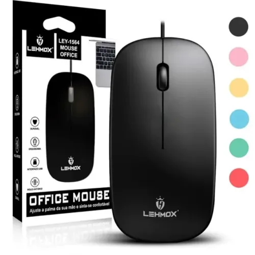 Mouse com fio USB Colorido