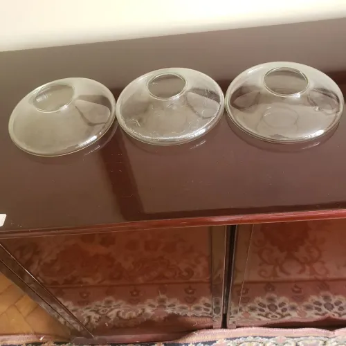 Lote de 3 discos vasos em vidro.