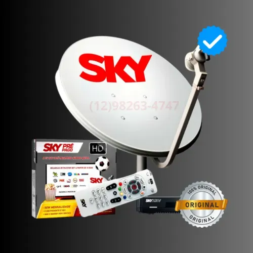  Sky Pre Pago De Recarregar + Aparelho HD Novo por R$99