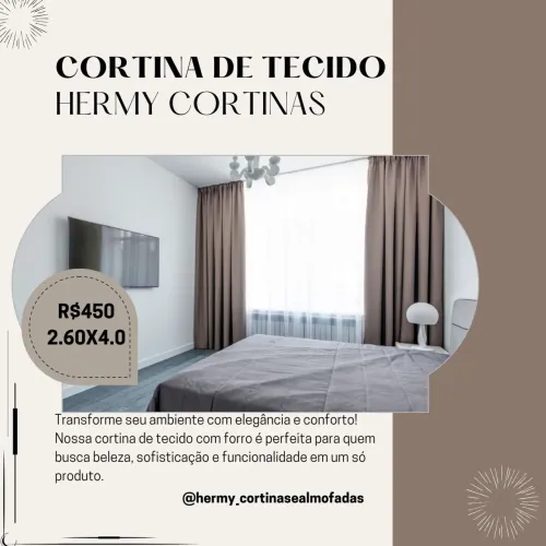 Cortina de tecido 2.60x4.0 ideal para sala